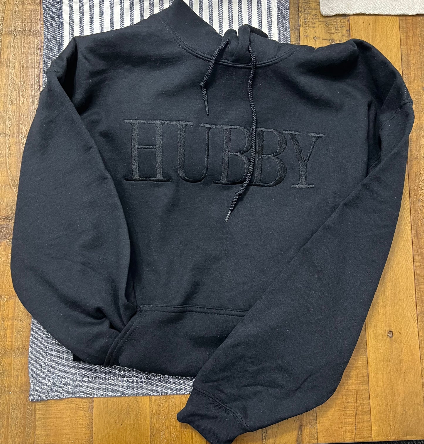 XL Adult HUBBY Black Hoodie