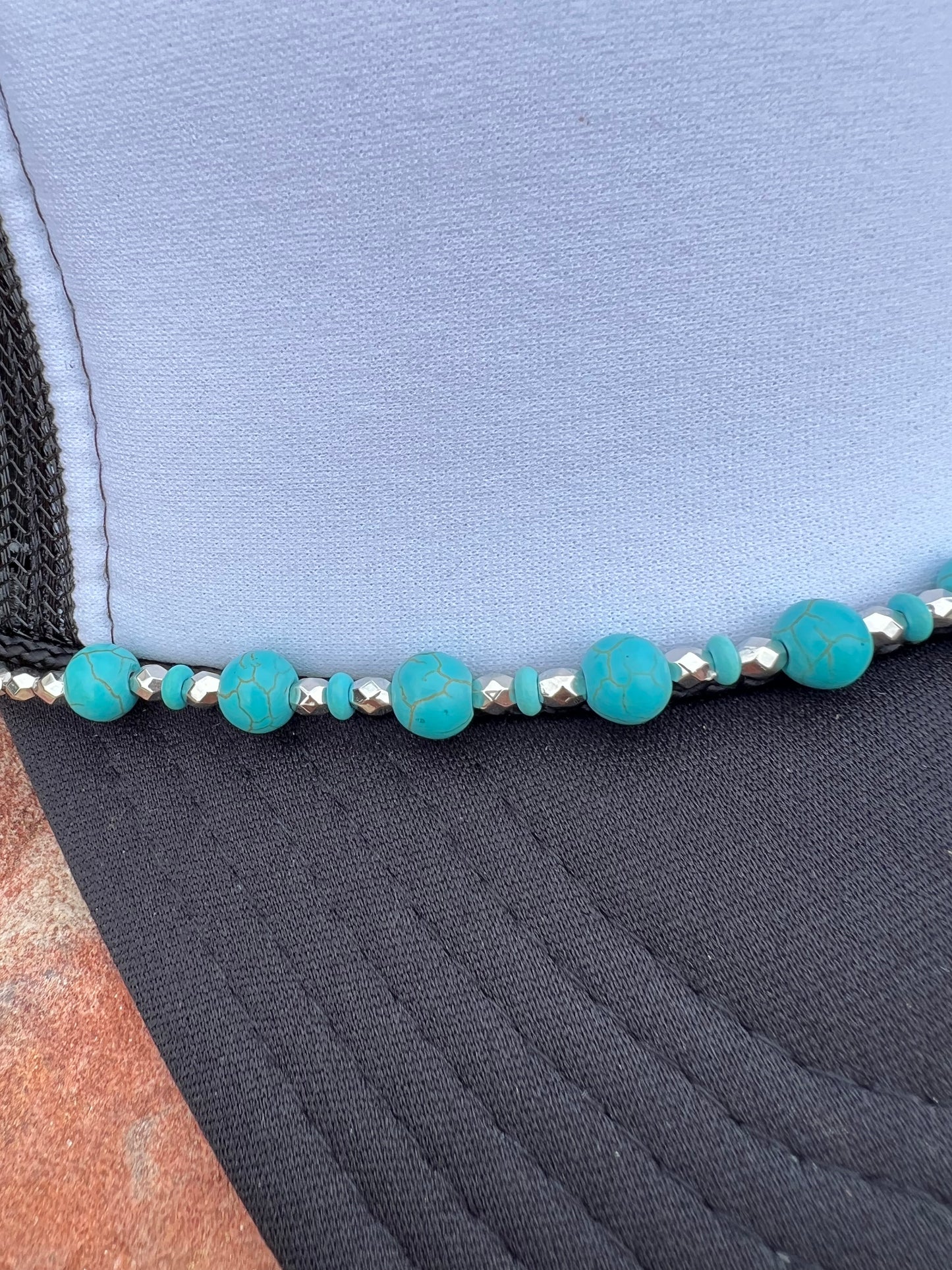 Small Turquoise Stone Hat Chain