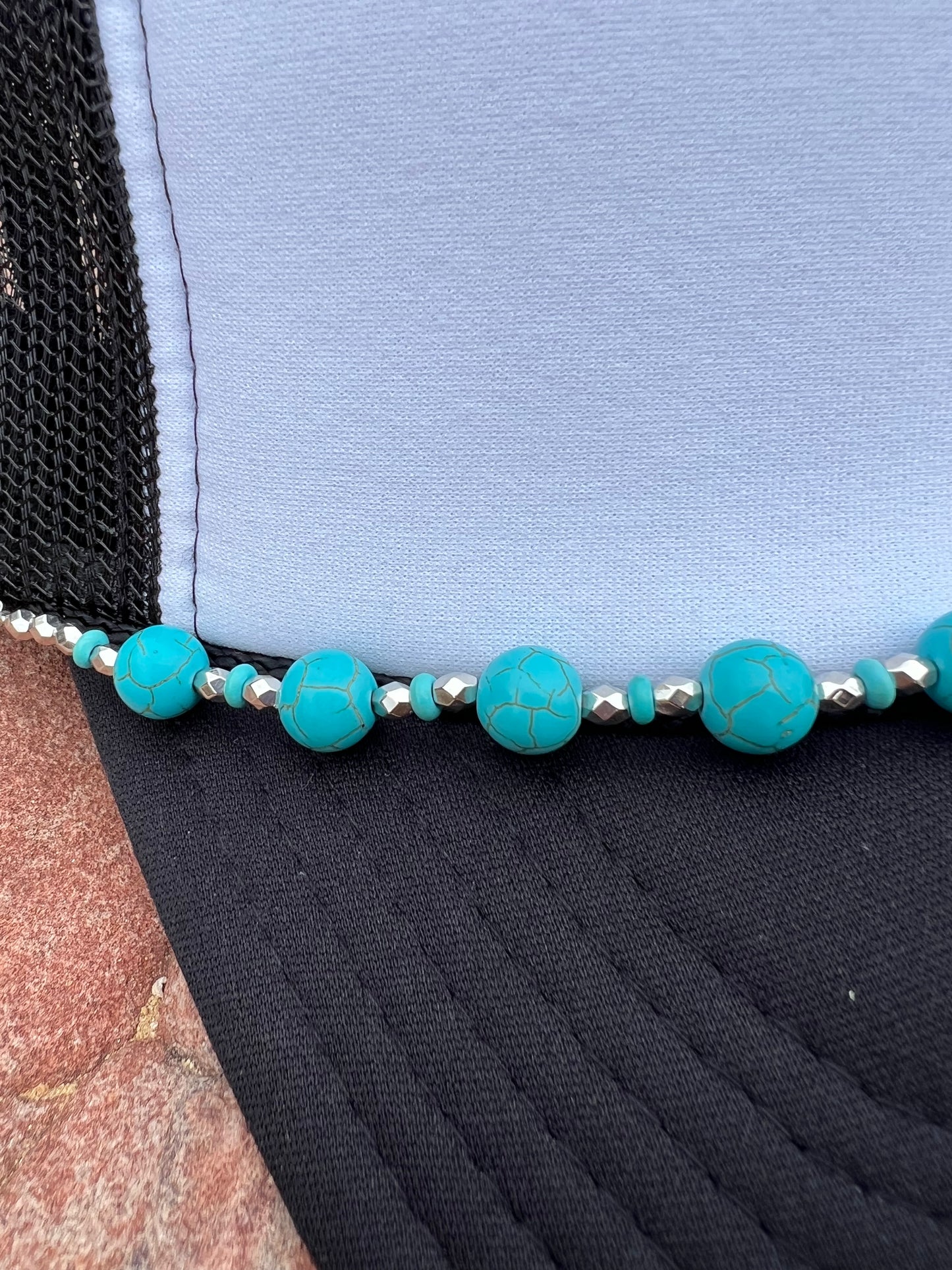 Large Turquoise Stone Hat Chain