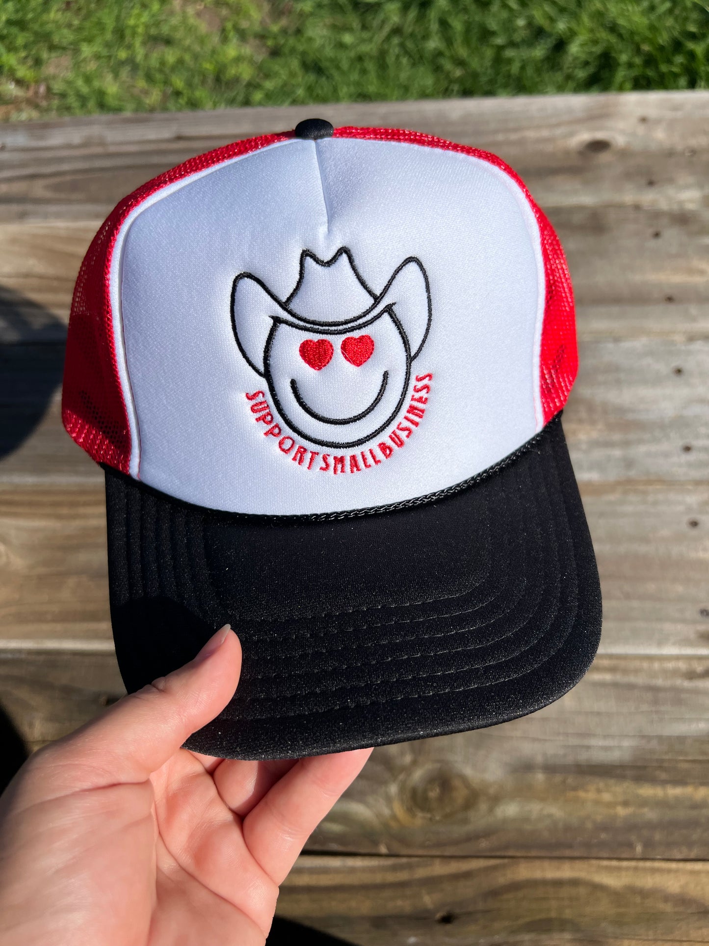 Support Small Business Smiley Foam Hat