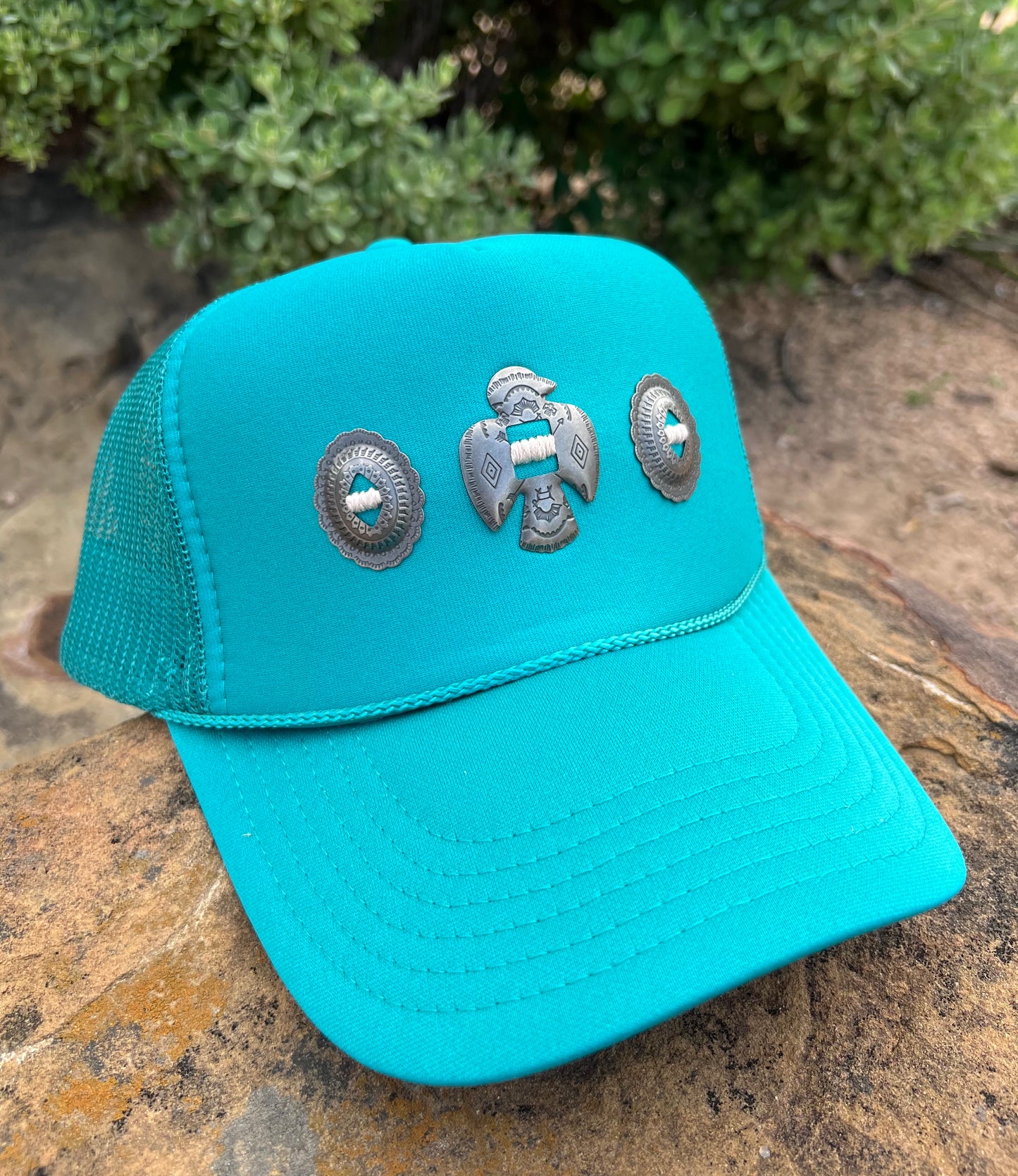 Teal Thunderbird Concho Foam Hat