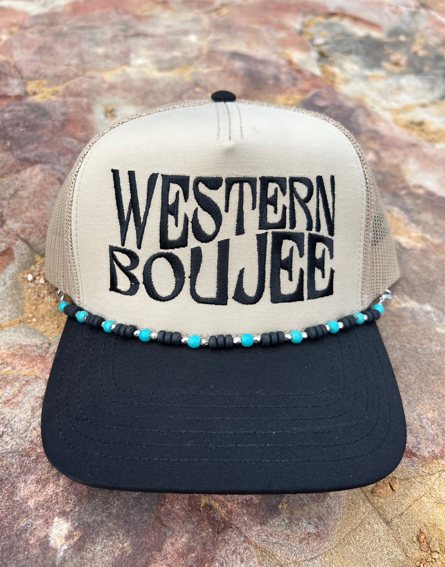 Black & Turquoise Stone Hat Chain