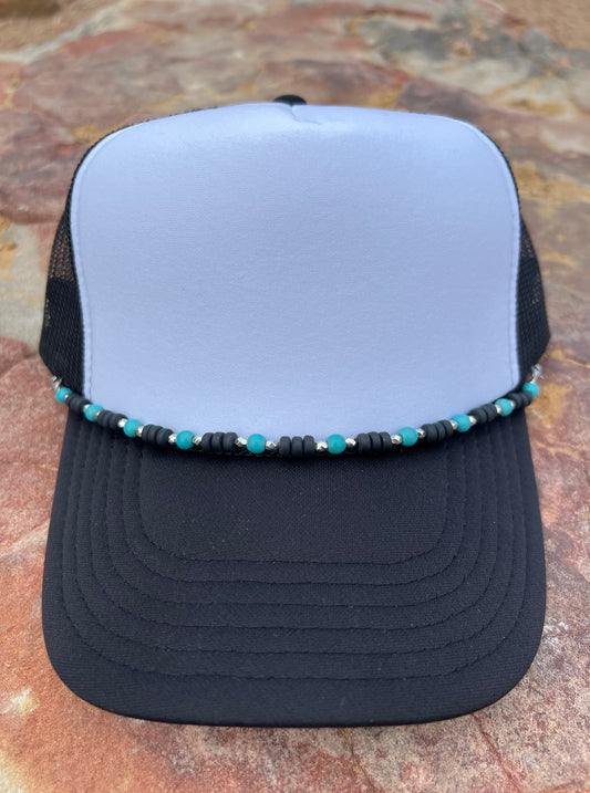 Black & Turquoise Stone Hat Chain