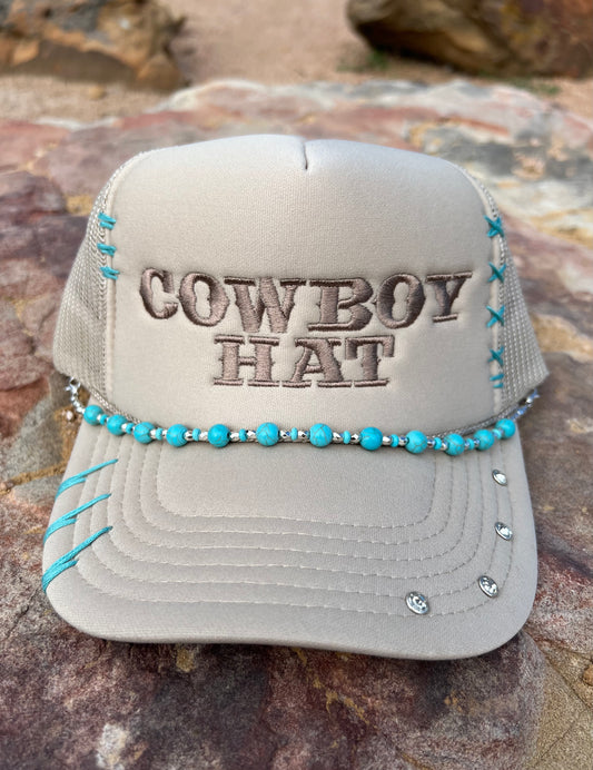 Stitched Cowboy Hat Foam Trucker Hat