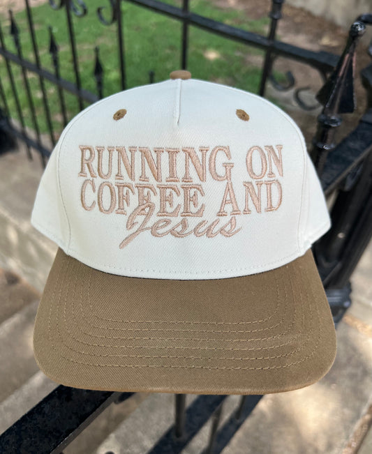 Running On Coffee And Jesus Structured Hat