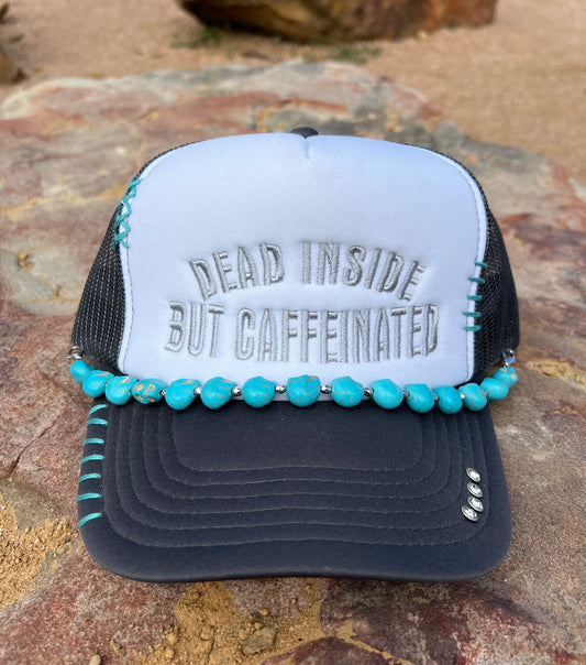Stitched Dead Inside But Caffeinated Foam Hat
