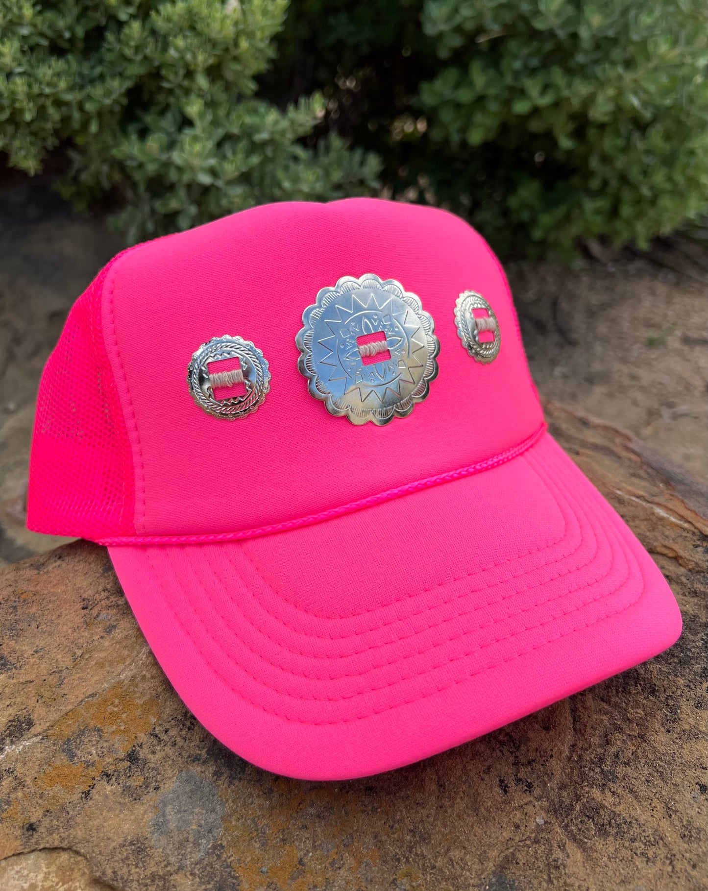 Neon Pink Concho Foam Hat