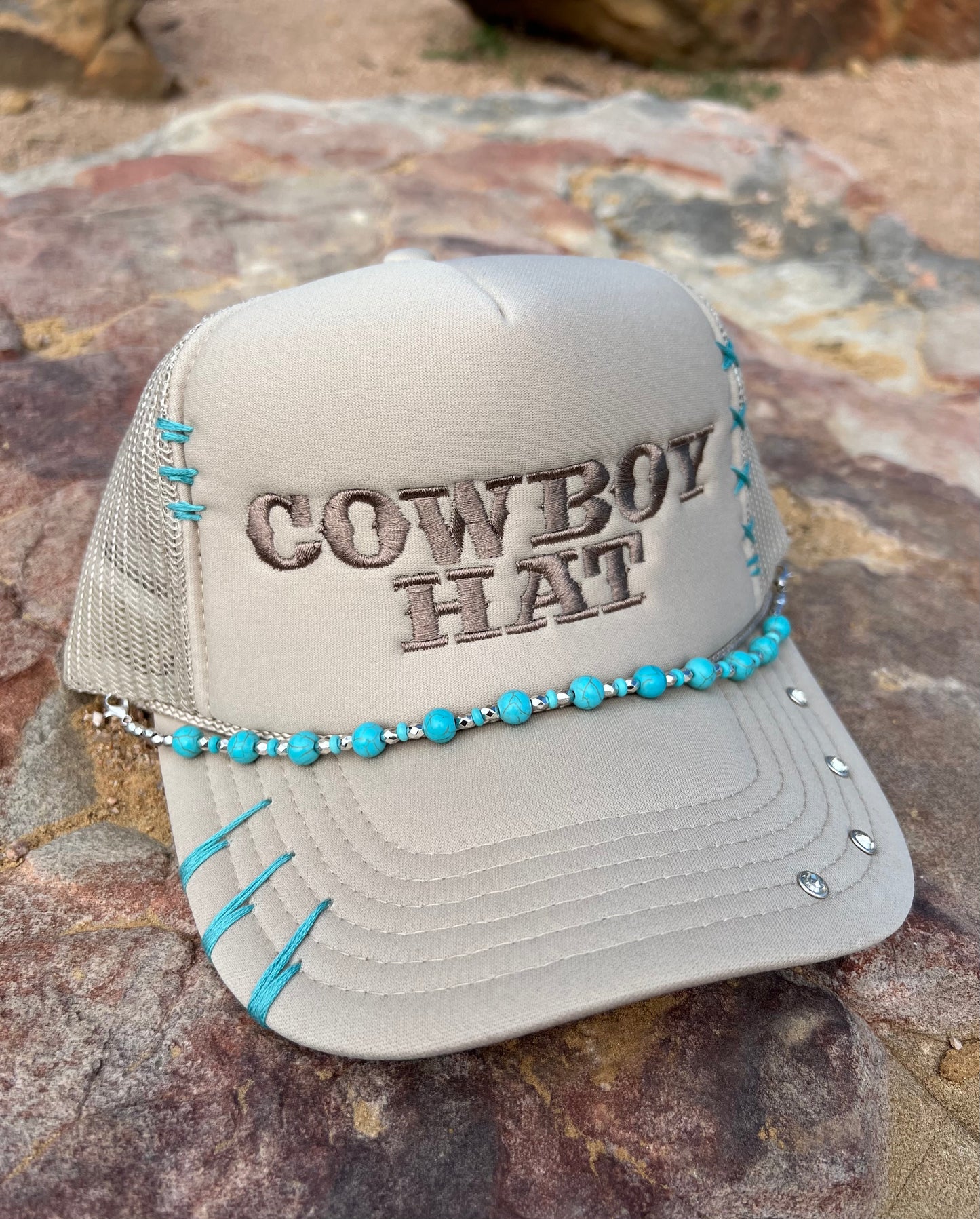 Stitched Cowboy Hat Foam Trucker Hat