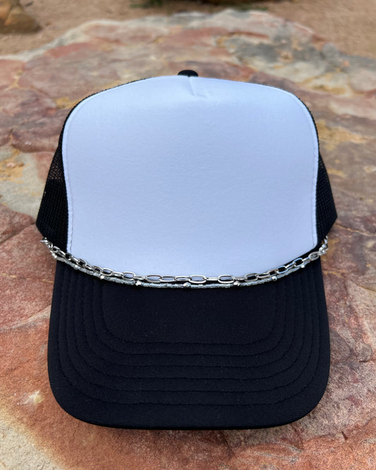 Clear & Silver Link Hat Chain