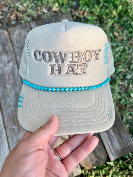 Stitched Cowboy Hat Foam Trucker Hat