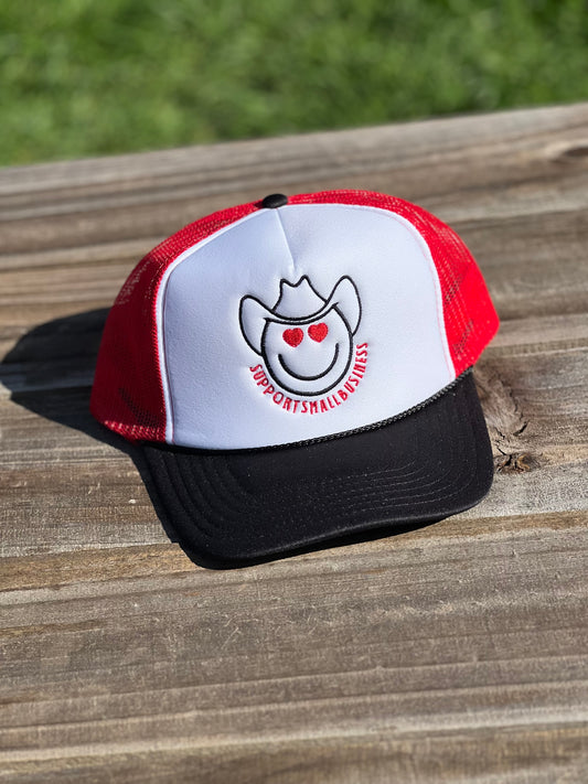 Support Small Business Smiley Foam Trucker Hat